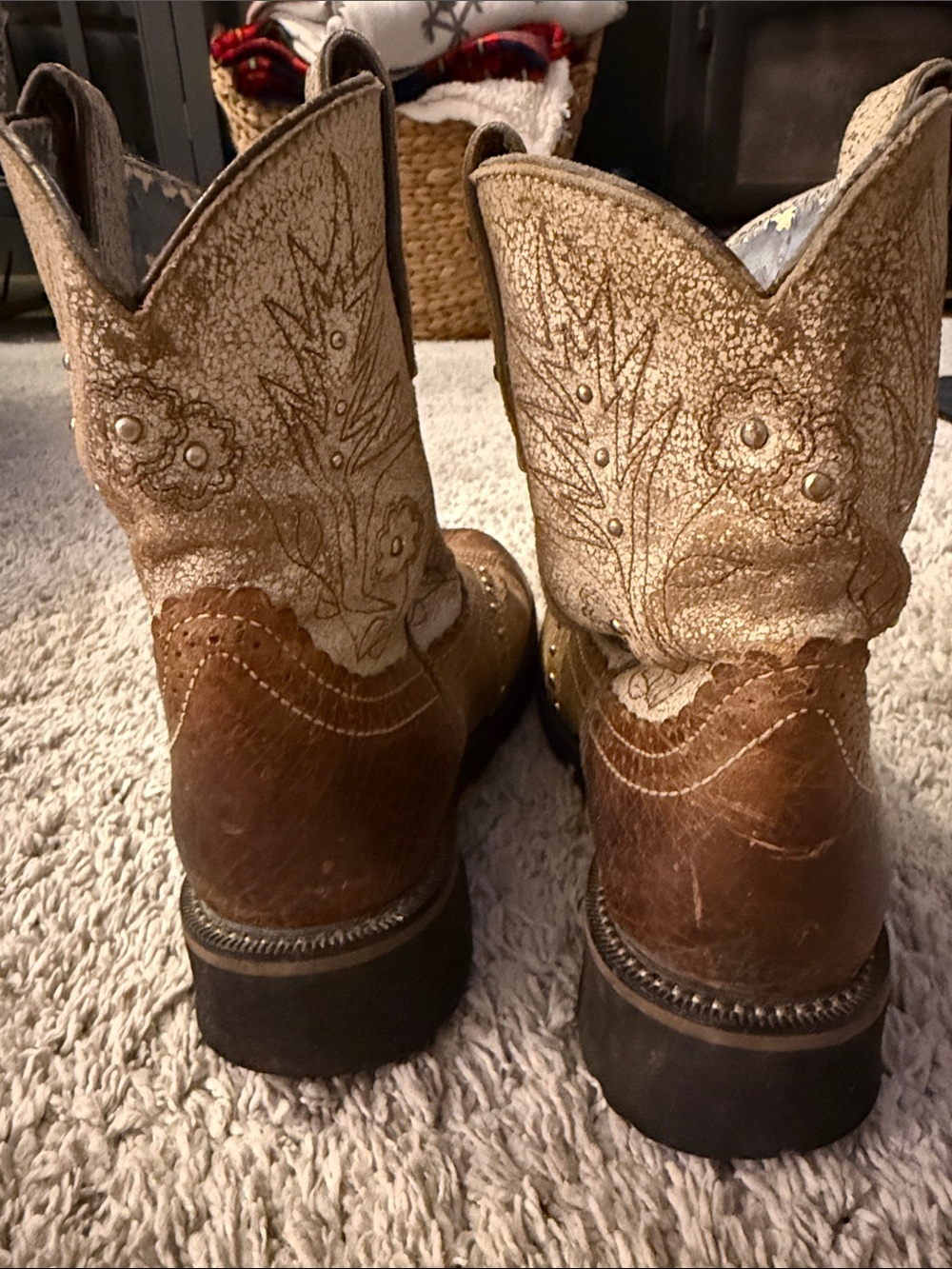 Ariat womens Western Work Boots cowgirl western fair condition leather - Picture 3 of 9